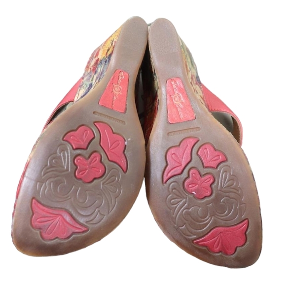 BØRN CROWN Pink Leather PIO Toe Thong WEDGE SANDAL, New NWT in Original Box IOB - Picture 10 of 11